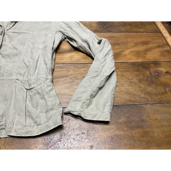 Johnny Was Blazer Jacket Sage Green Linen Size Medium - Picture 6 of 13